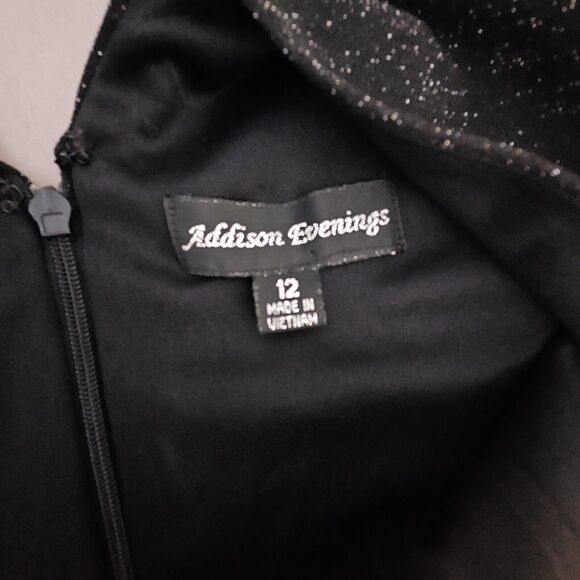 Addison Evenings Womens Black Slit Leg V Neck Glitter Jumpsuit Romper Whimsigoth - Picture 2 of 9